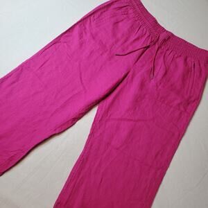 Athleta Women's Size XLT Retreat Linen Wide Leg Pant Pink 851038